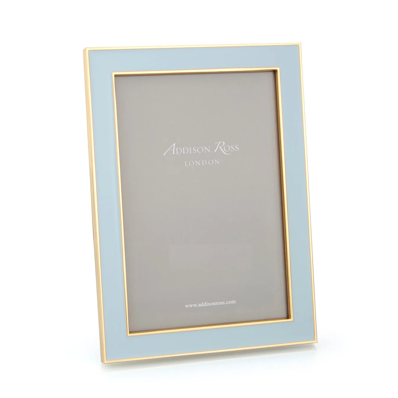 Gold Trim Powder Blue Enamel Picture Frame