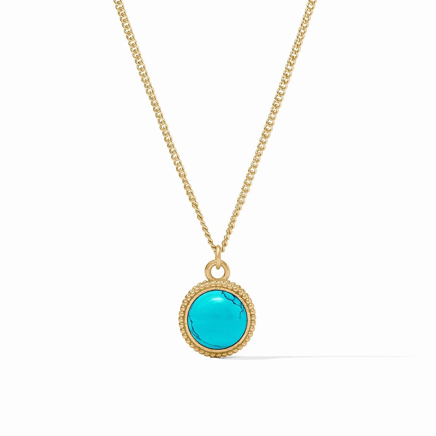 Julie Vos Fleur-de-Lis Solitaire Necklace, Turquoise Blue