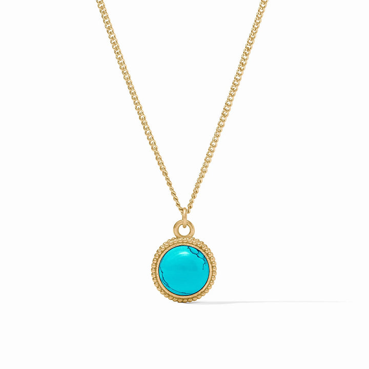 Julie Vos Fleur-de-Lis Solitaire Necklace, Turquoise Blue