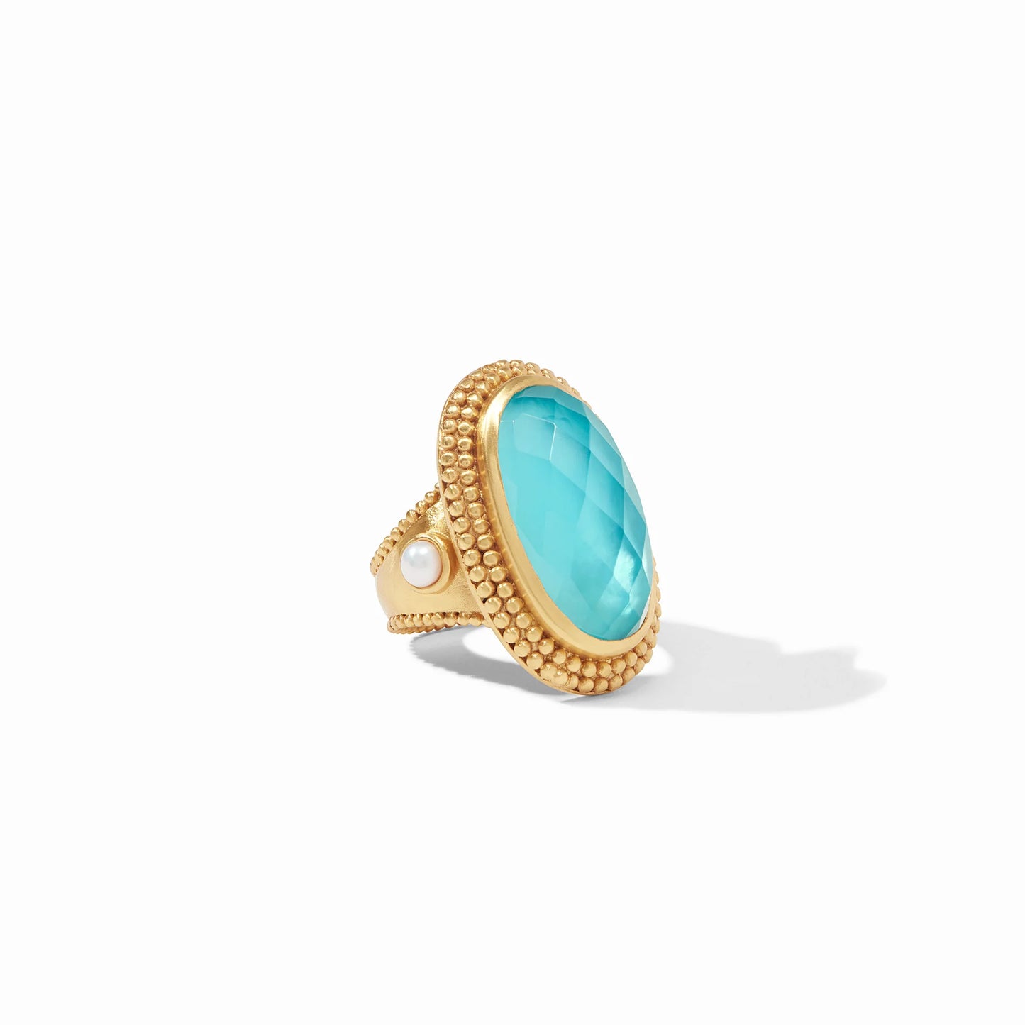 Julie Vos Flora Statement Ring, Bahamian Blue