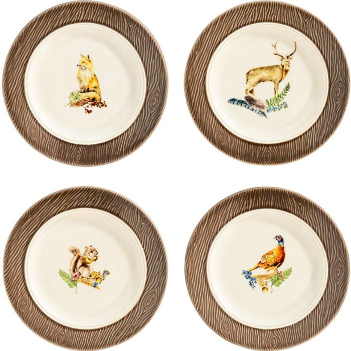 Juliska Forest Walk Side/Cocktail Plate Assorted Set/4