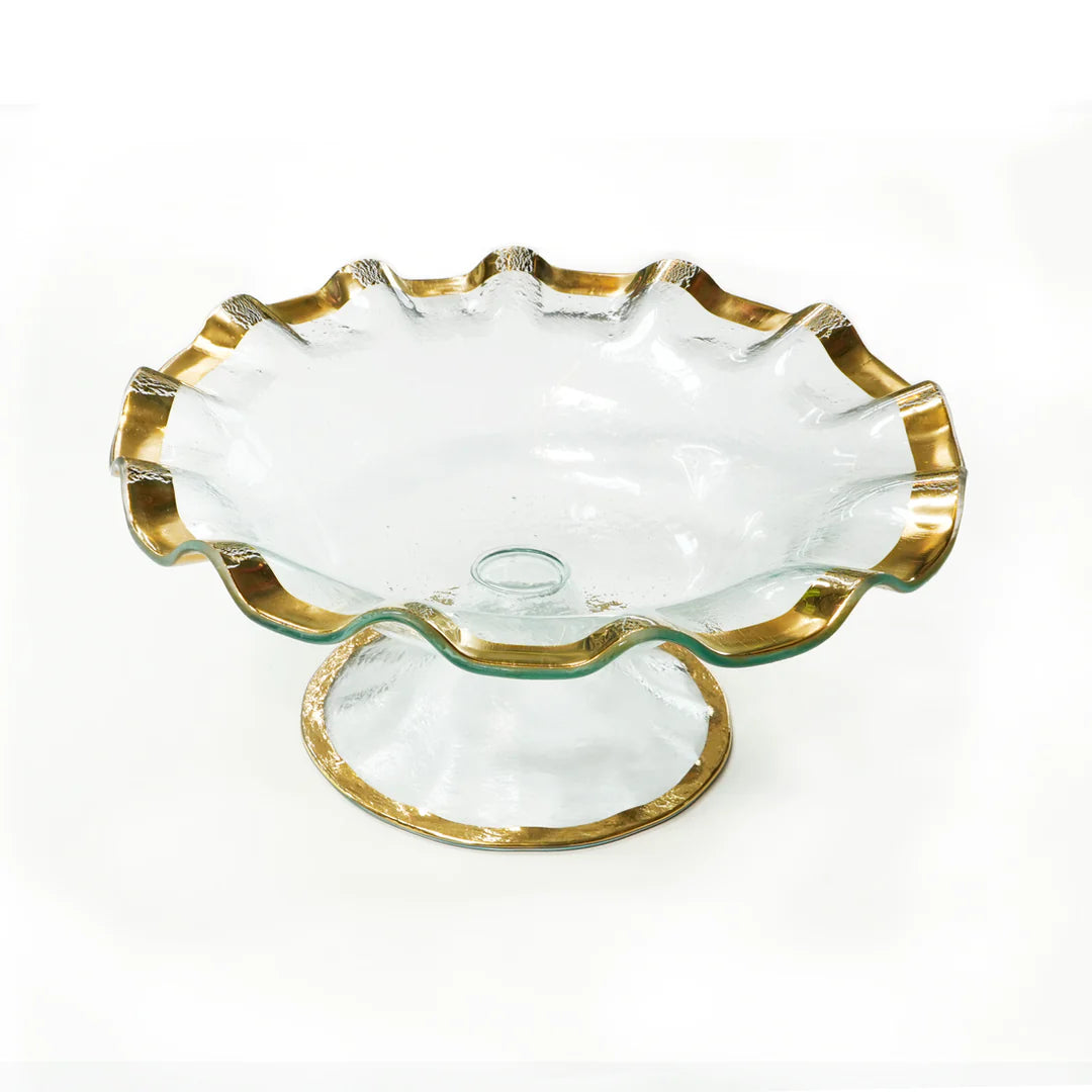 Annieglass Ruffle Footed Serving Bowl