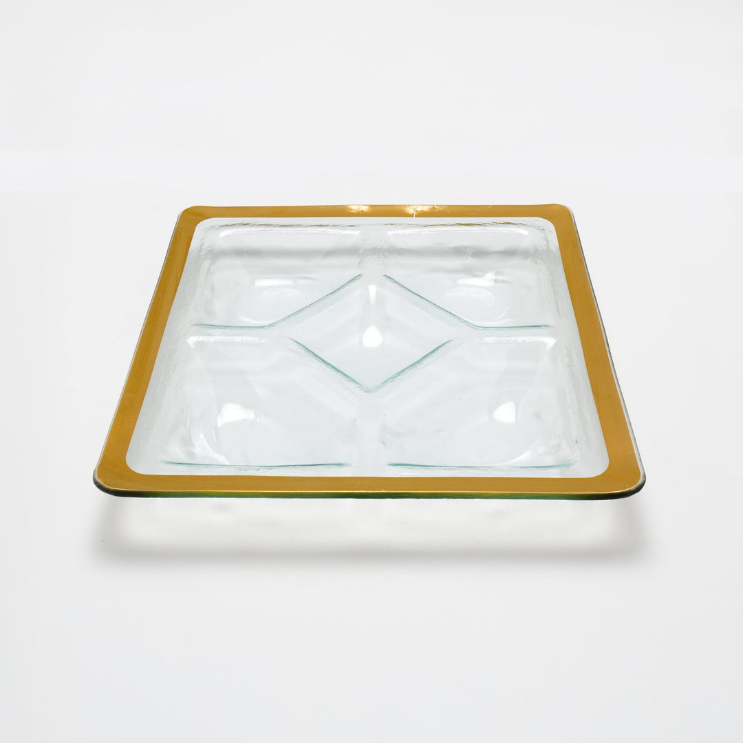 Annieglass Square Chip & Dip 14"