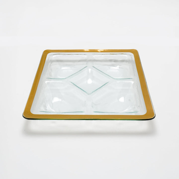 Annieglass Square Chip & Dip 14"