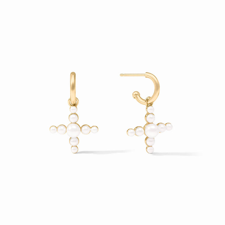 Julie Vos Gumdrop Cross Hoop and Charm Earring