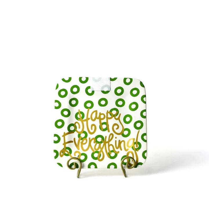 *SOLD AS IS, MAY HAVE CRAZING Happy Everything Peridot Mini Platter