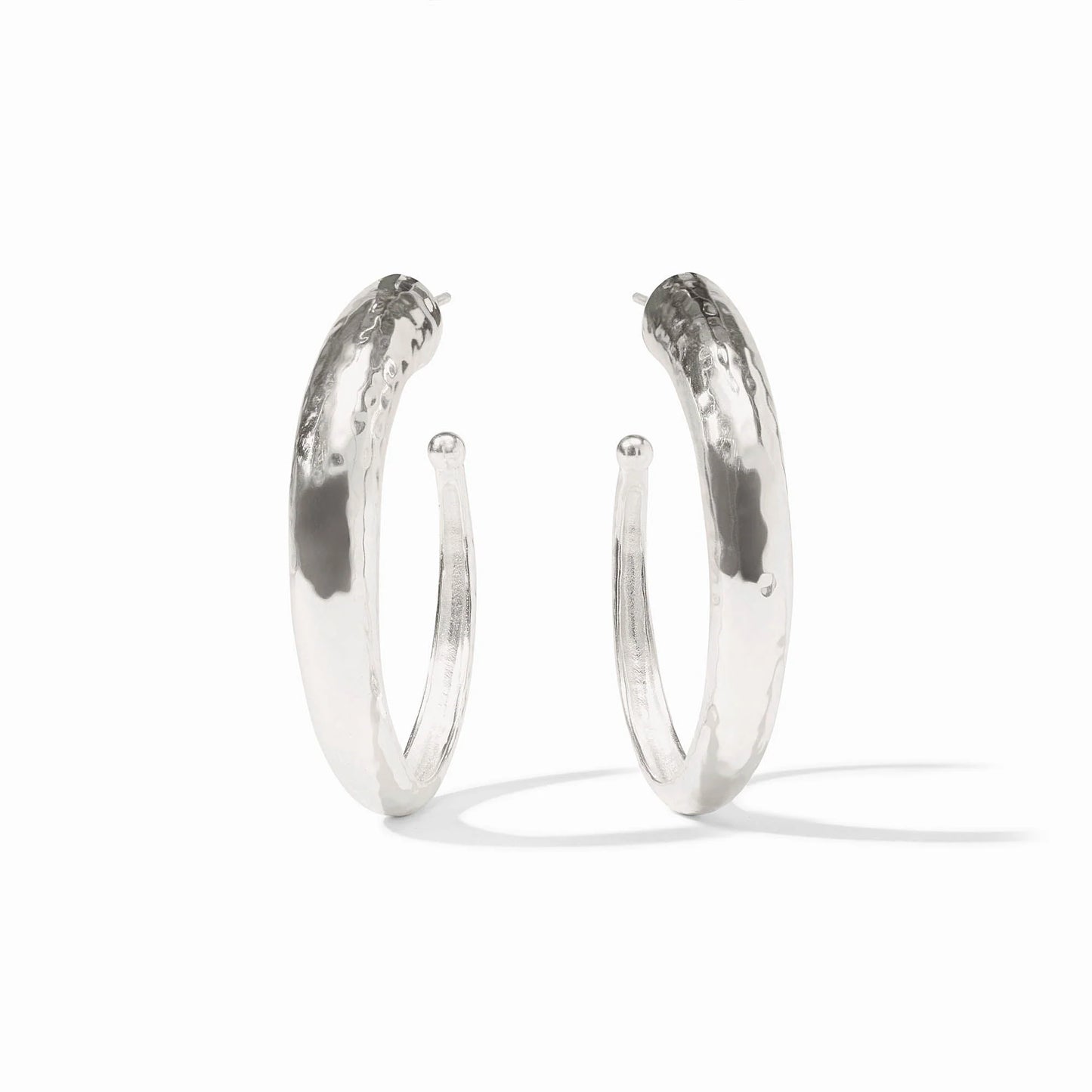 Julie Vos Hammered Hoop - Silver