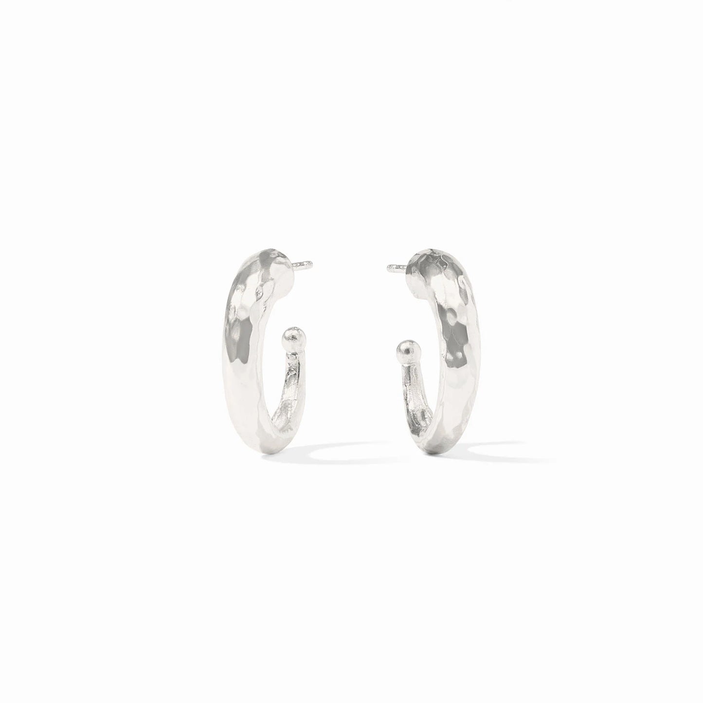 Julie Vos Hammered Hoop - Silver