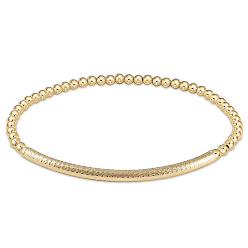 enewton Extends - Bliss Bar Textured 3mm Bead Bracelet - Gold