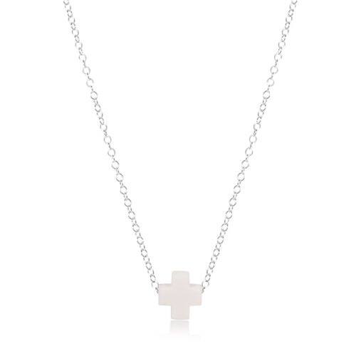 Enewton 16" Necklace Sterling - Signature Cross Off-White