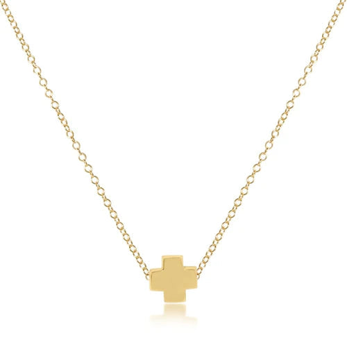 Enewton egirl 14" Necklace Gold - Signature Cross Gold