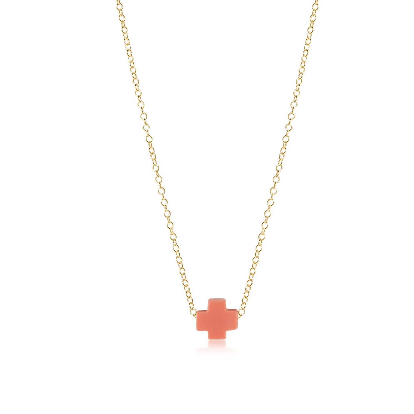 16" Necklace Gold- Signature Cross Small