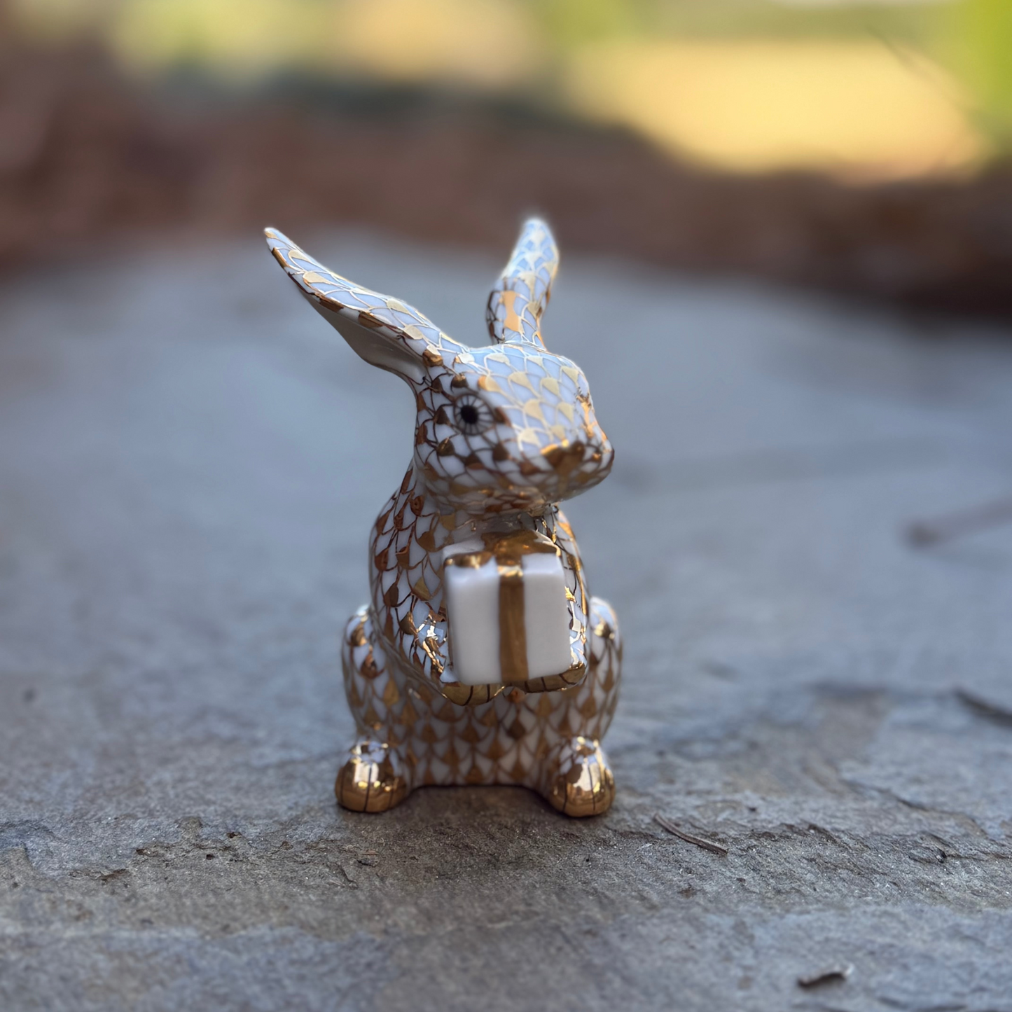 Herend Celebration Bunny, Limited Edition Gold Fishscale