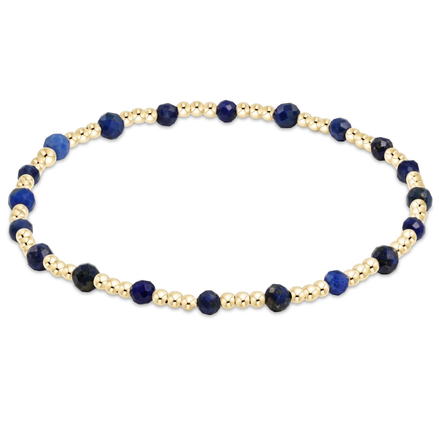 enewton Gemstone Gold Sincerity Pattern 3mm Bead Bracelet - Lapis