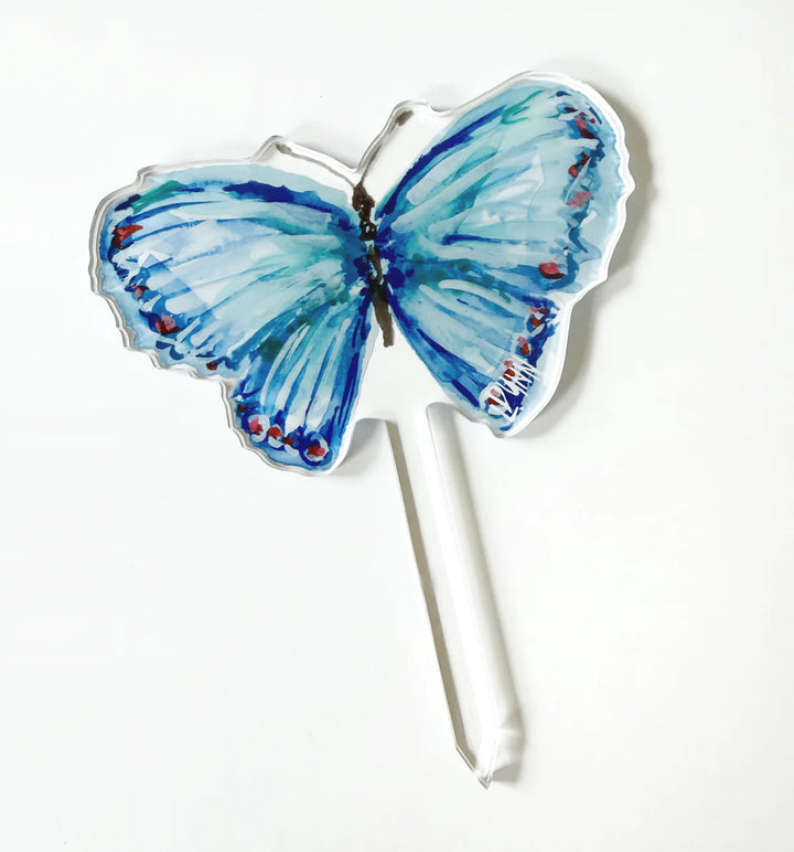 Lauren Dunn Blue Butterfly Plant Stick