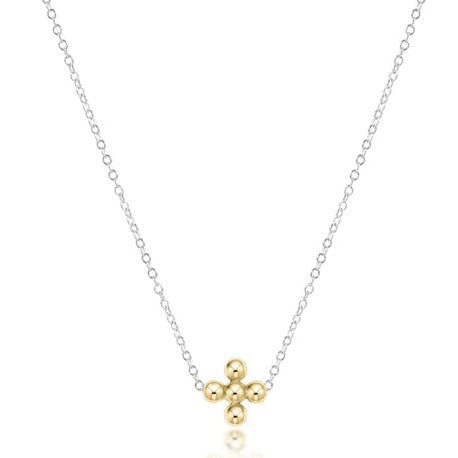 Enewton 16" Necklace Mixed Metal - Signature Cross Beaded Gold 3mm