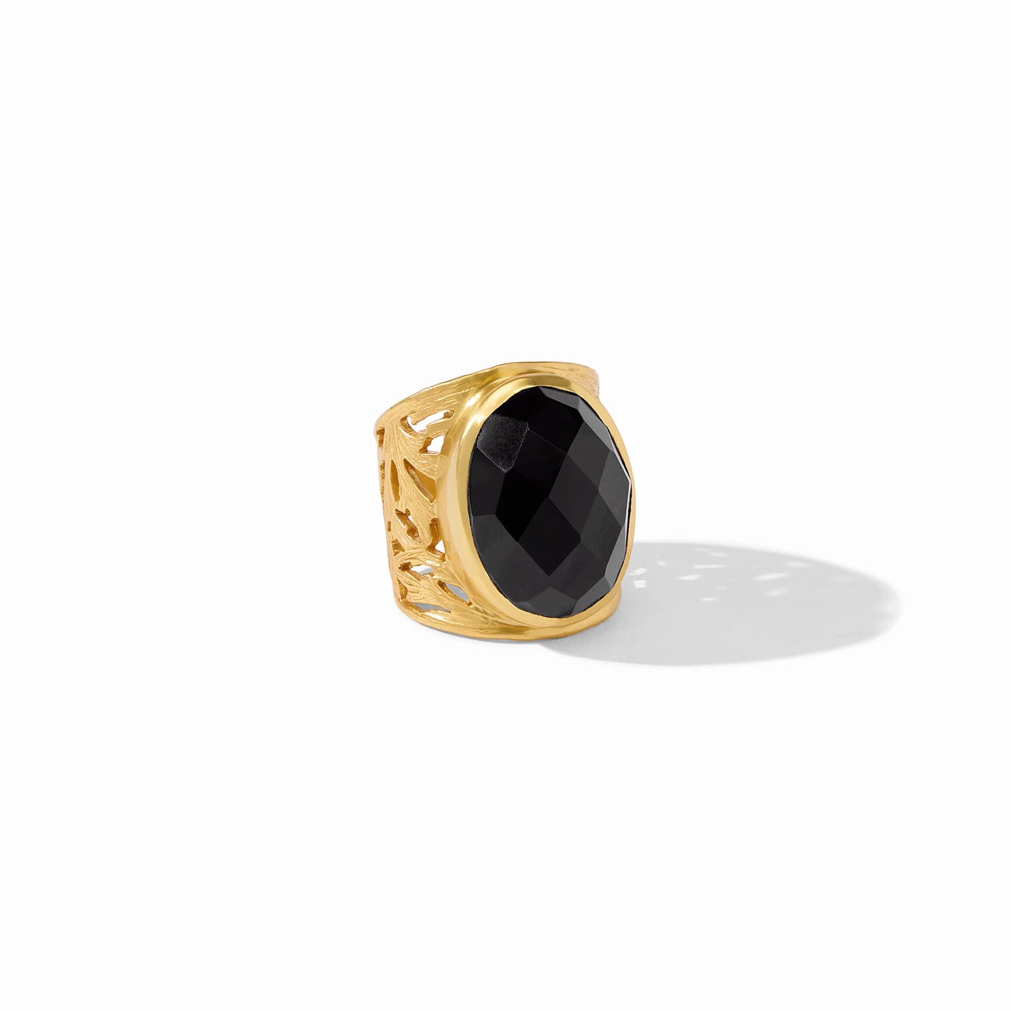 Julie Vos Ivy Statement Ring, Obsidian Black