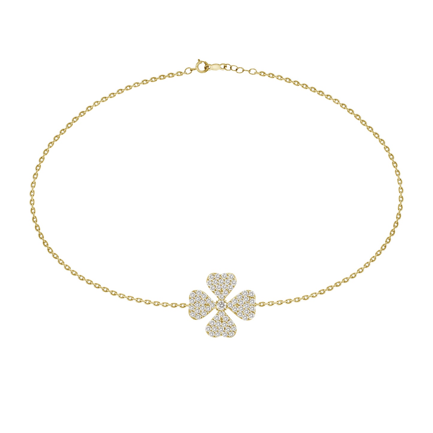 K18YG Clover Diamond Bracelet