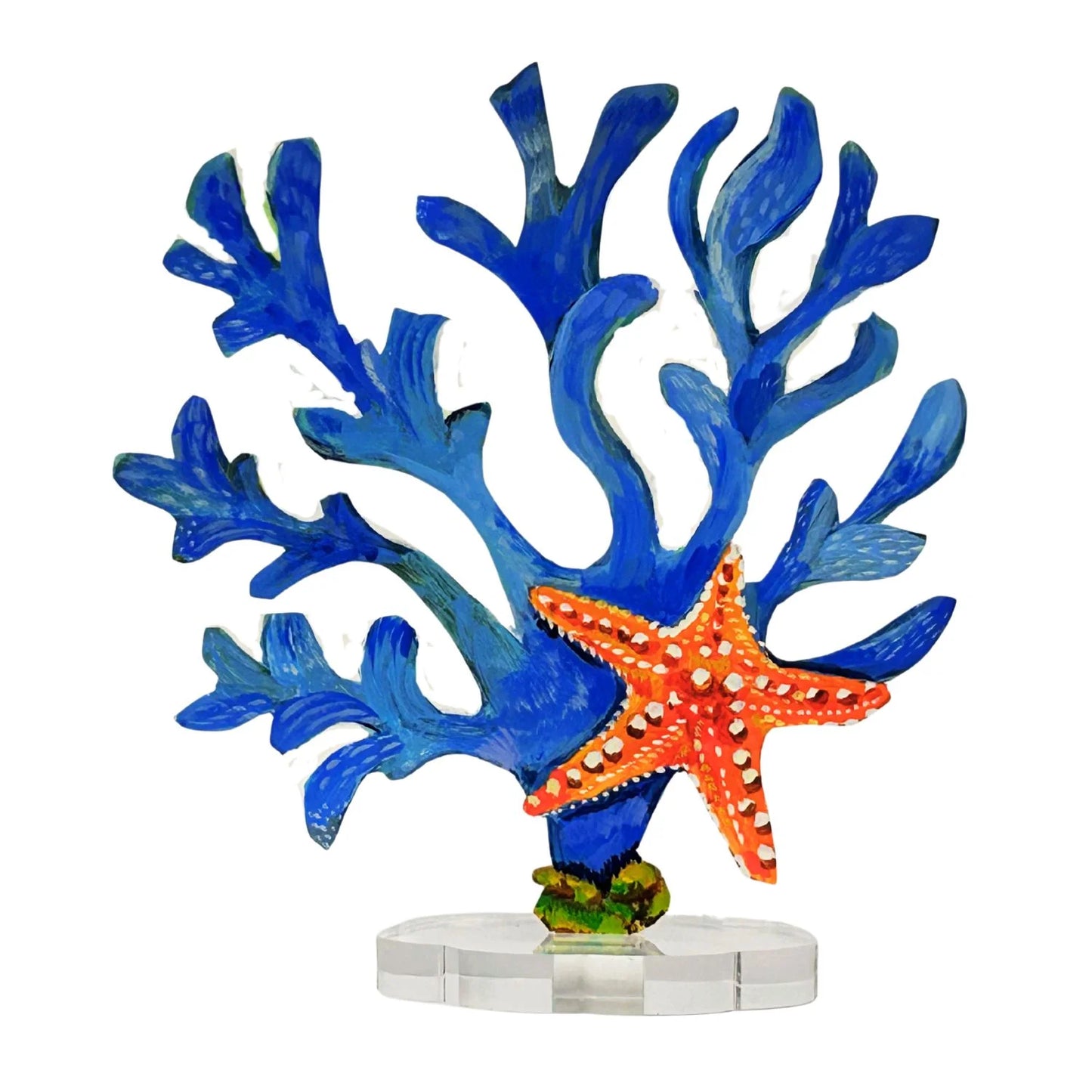 Starfish and Blue Coral Acrylic Single Piece
