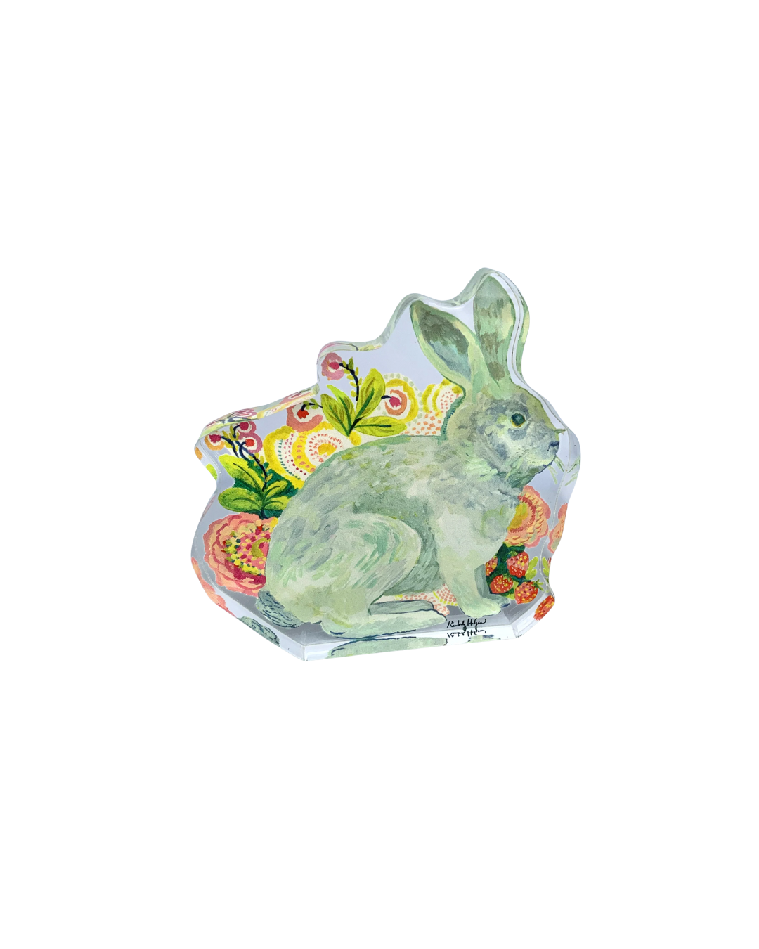 Strawberry Rabbit Large Acrylic Shelf Sitter