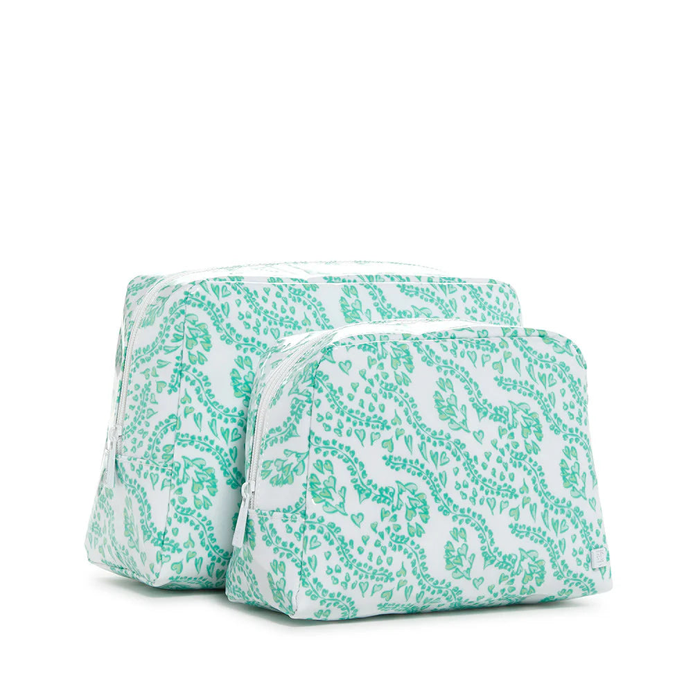 LUXE Gloss Wash Bag- All Hearts Kelly Green