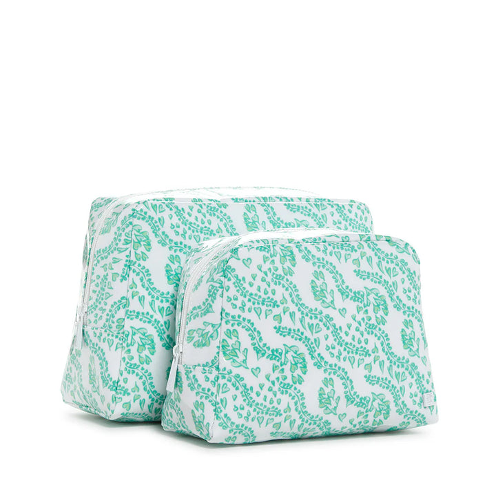 LUXE Gloss Wash Bag- All Hearts Kelly Green