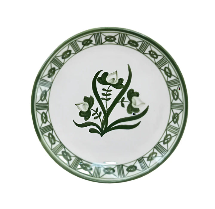 Provvista Lisbon Dinner Plate with Floral Center and Filigree Rim