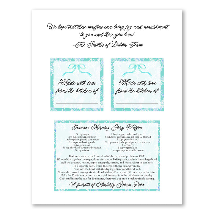 Kimberly’s Morning Glory Muffin Recipe and Gift Tag