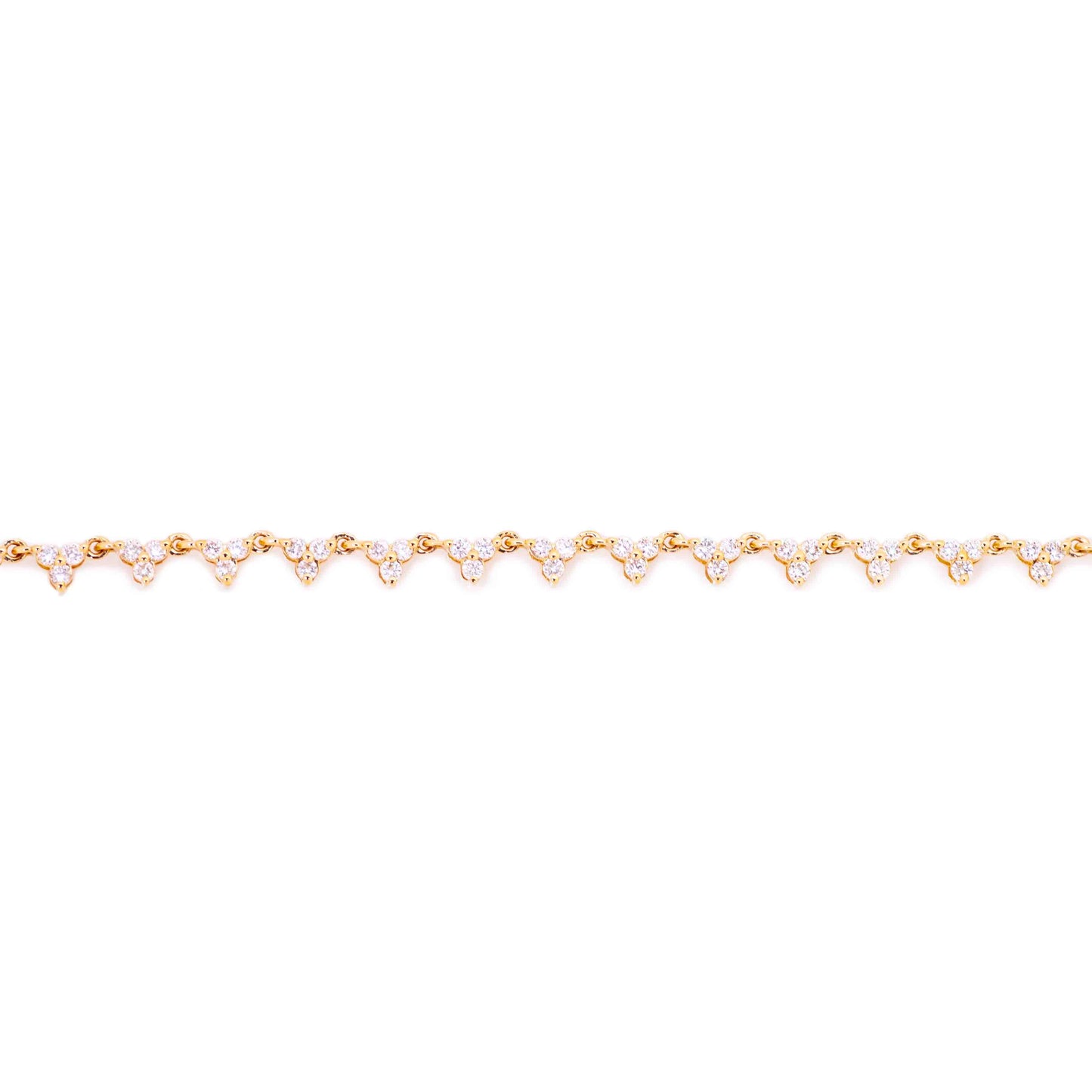 Round Diamond Three Stone Triangle Necklace