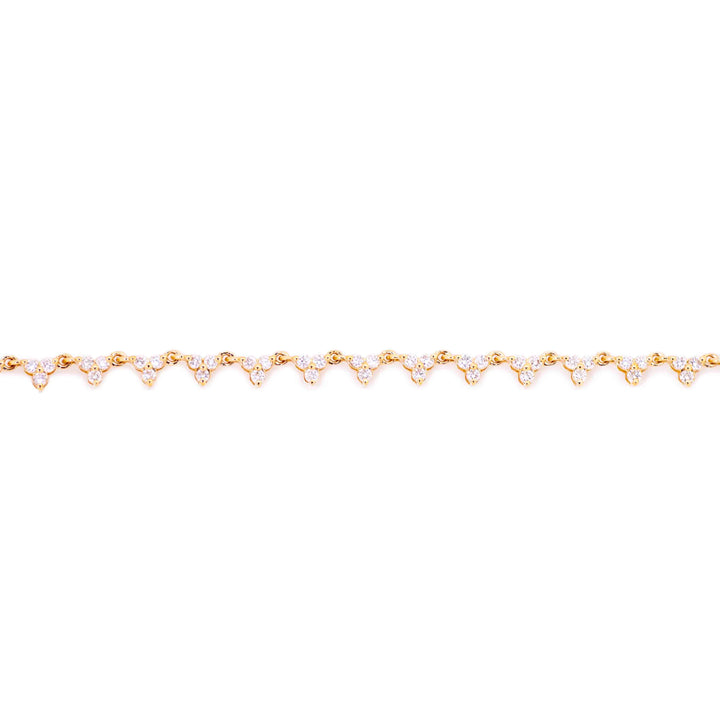 Round Diamond Three Stone Triangle Necklace