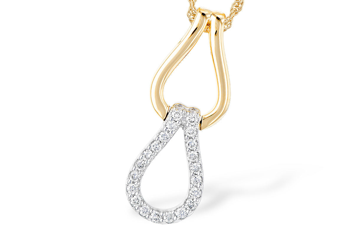 14KYW Diamond-Set Double Teardrop Pendant