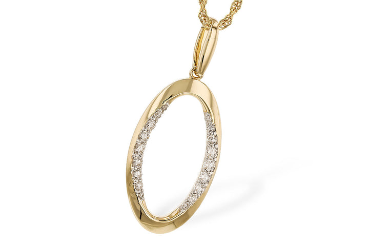 14KY Golden Orbit Diamond Pendant Necklace