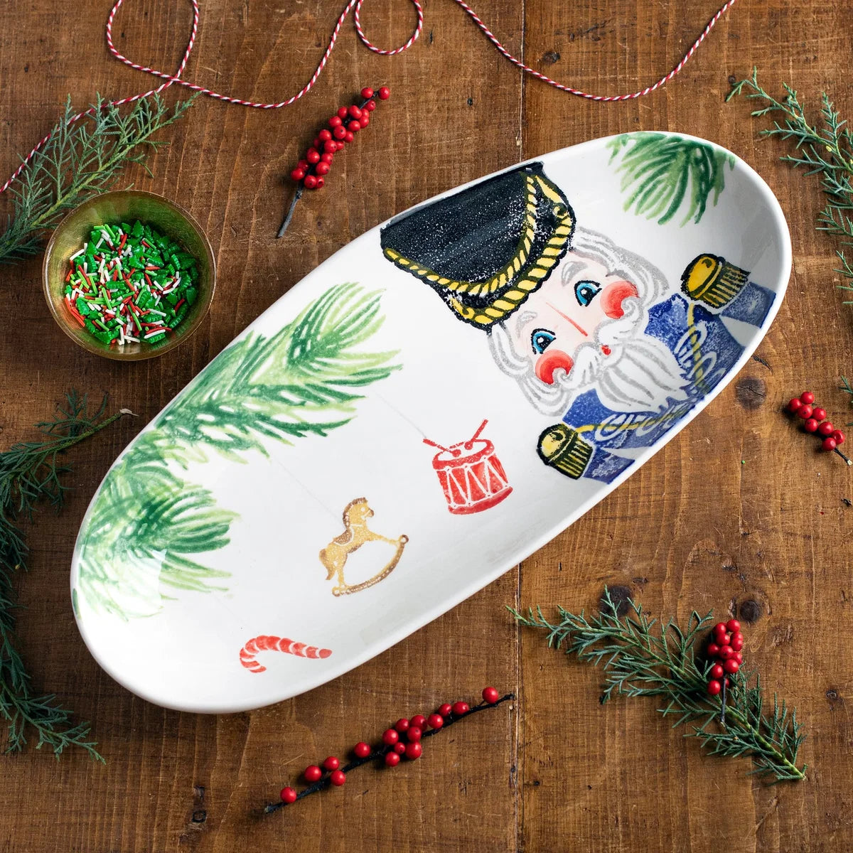 Vietri Nutcrackers Small Narrow Oval Platter