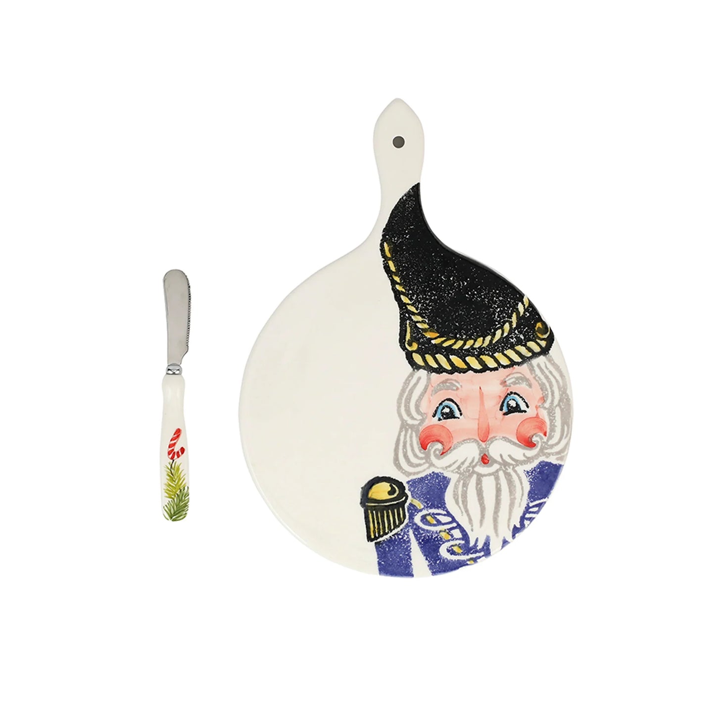 Vietri Nutcrackers Small Cheese Board with Spreader
