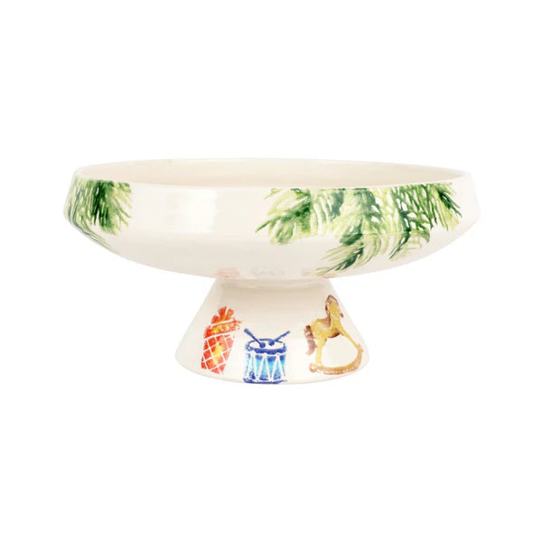 Vietri Nutcrackers Pedestal Fruit Bowl