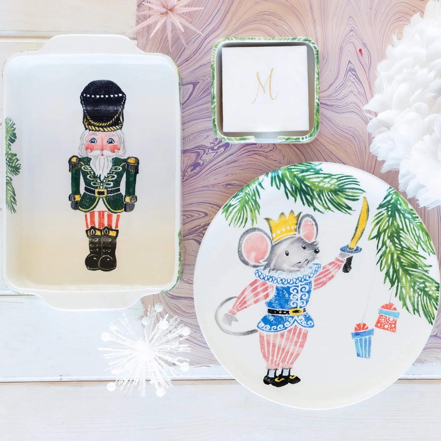 Vietri Nutcrackers Cocktail Napkin Holder