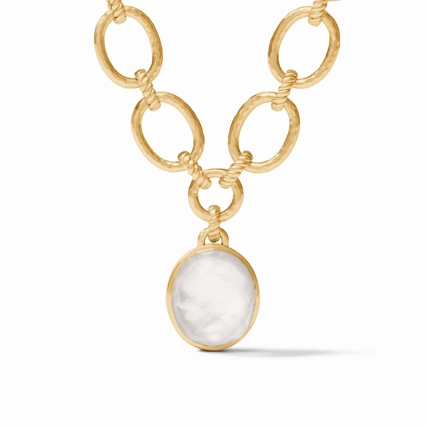 Julie Vos Nassau Statement Necklace Iridescent Clear Crystal