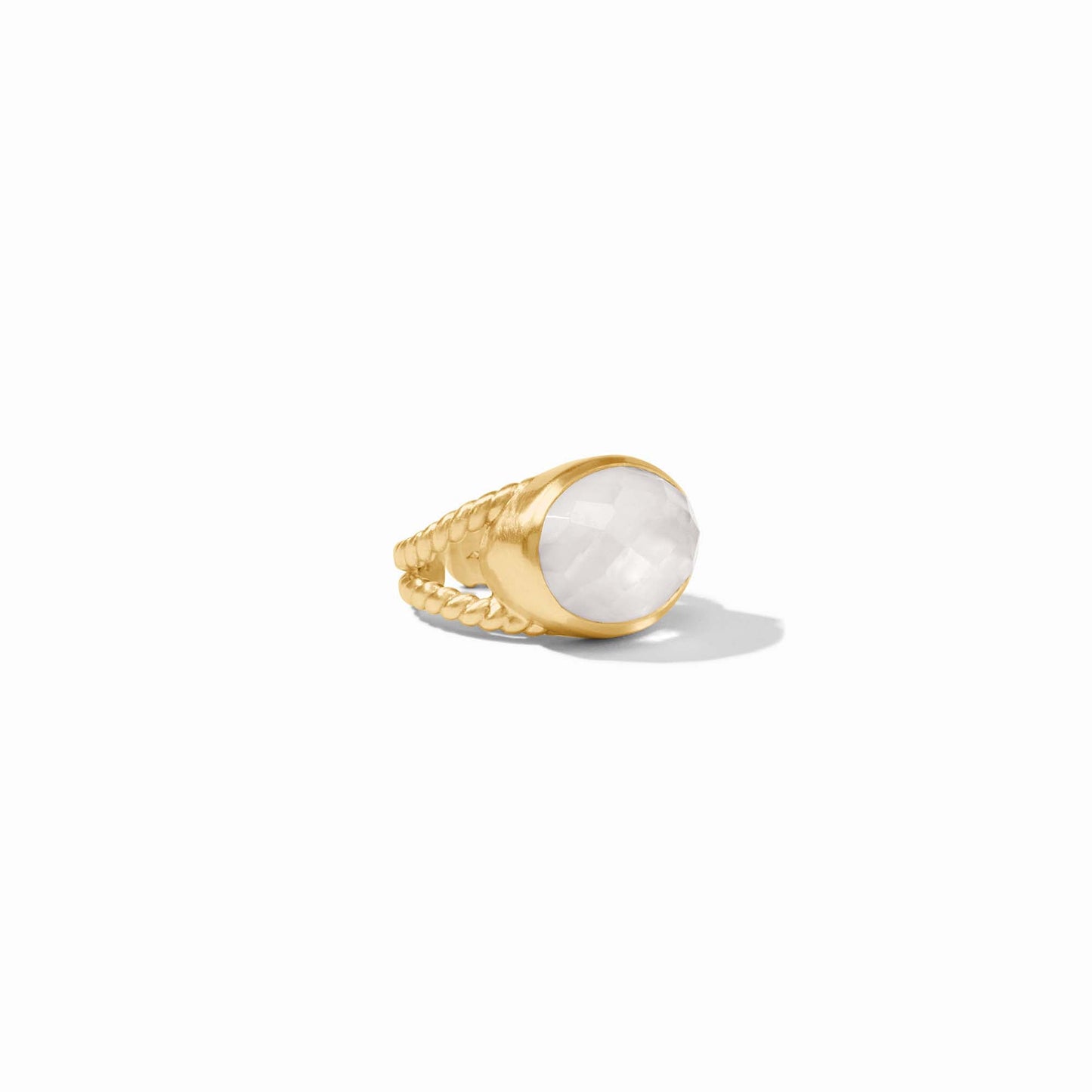 Julie Vos Nassau Statement Ring Iridescent Clear Crystal