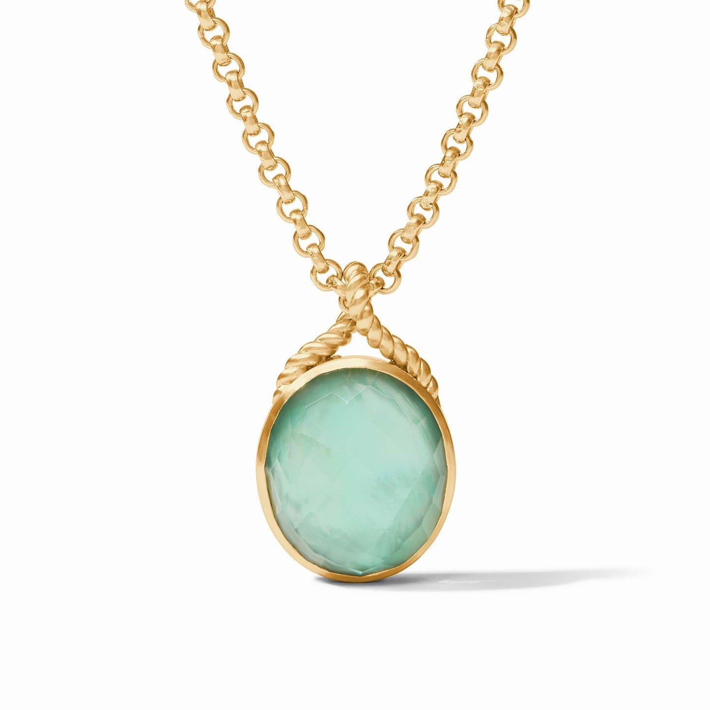 Julie Vos Nassau Stone Pendant - Iridescent Aquamarine Blue