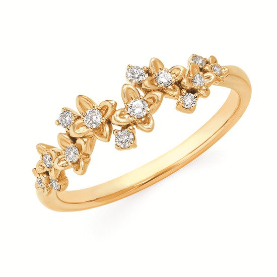 14KY Diamond Flower Band
