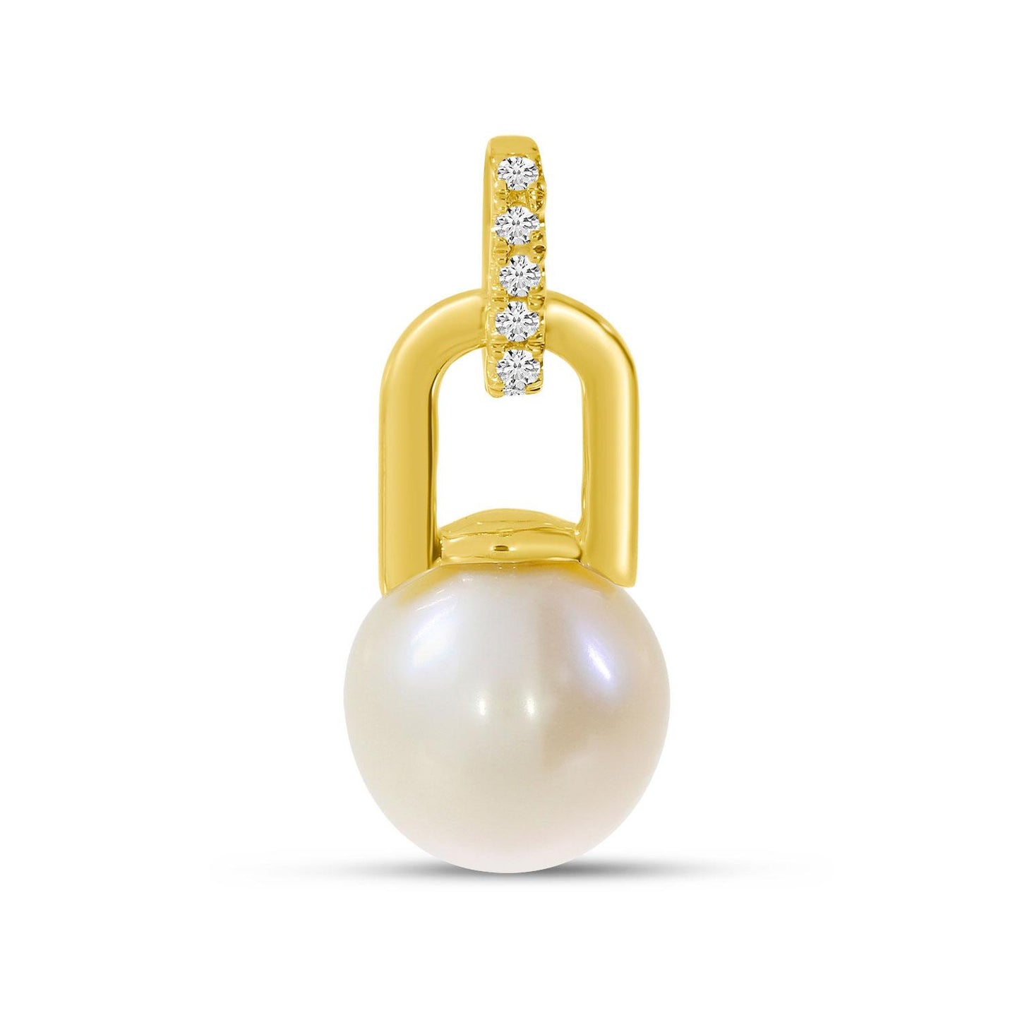 14KY Pearl and Diamond Link Necklace