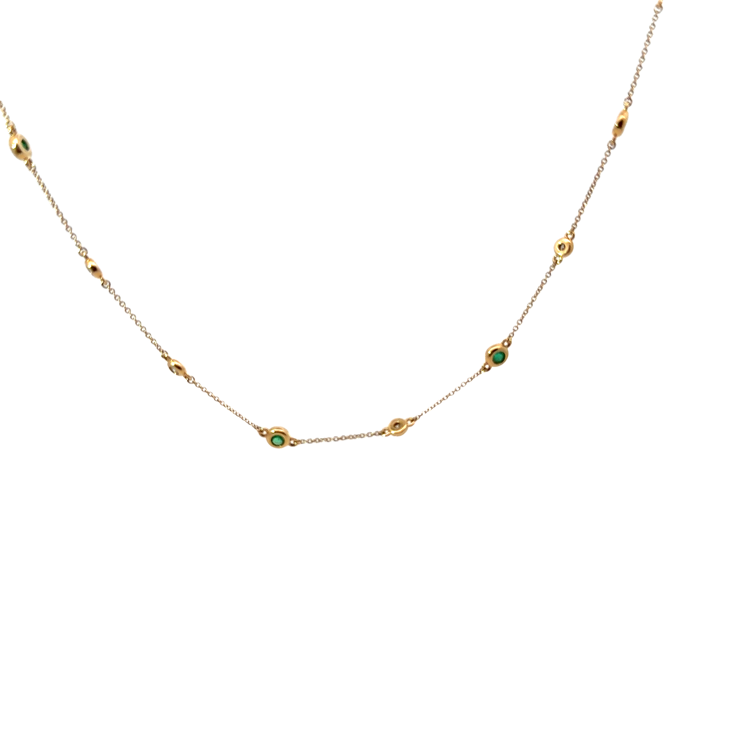 Diamond and Emerald By The Yard necklace