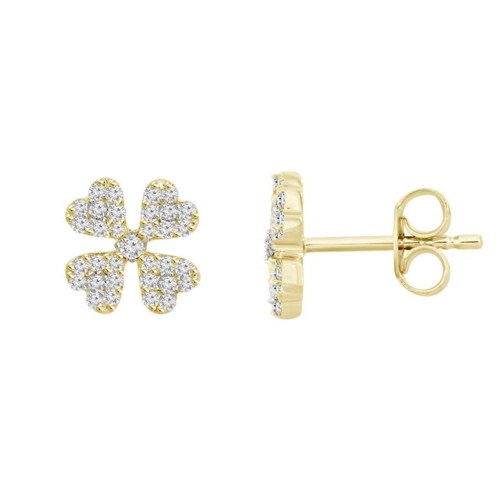 K18YG Flower Diamond Studs