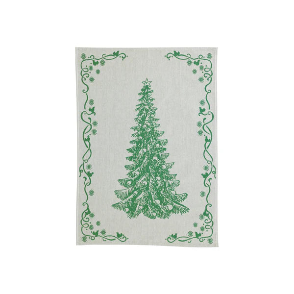 Vietri Strofinaccio Green Tree Nutcracker Dish Towels - Set of 2