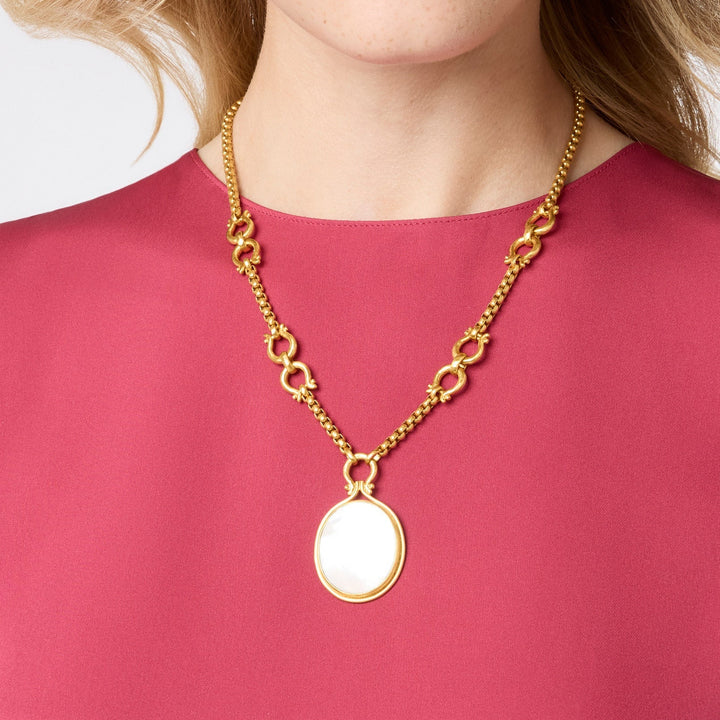 Julie Vos Saratoga Statement Necklace, Mother of Pearl