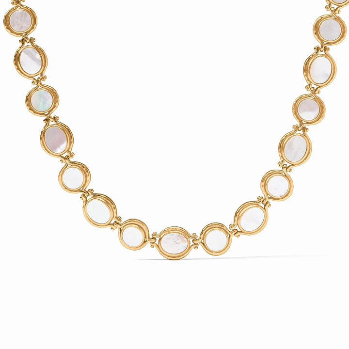 Julie Vos Saratoga Tennis Necklace, Mother of Pearl