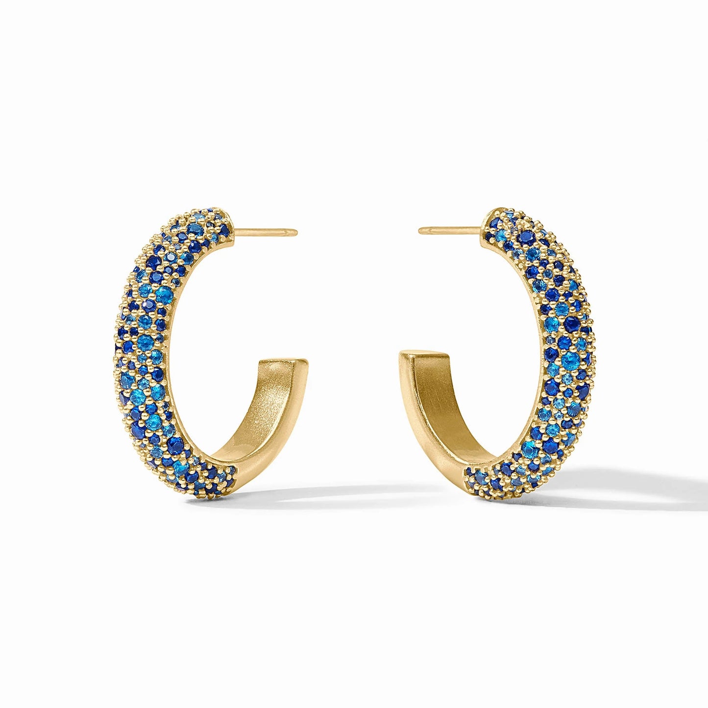 Julie Vos Stardust Hoop - Gold, Sapphire Blue