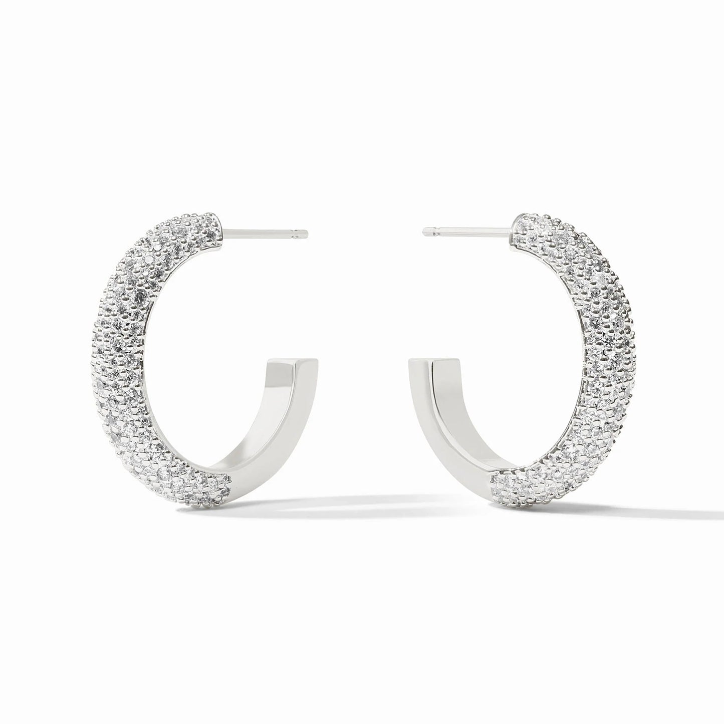 Julie Vos Stardust Hoop - Silver, Cubic Zirconia