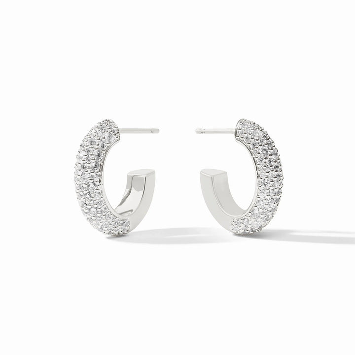 Julie Vos Stardust Hoop - Silver, Cubic Zirconia