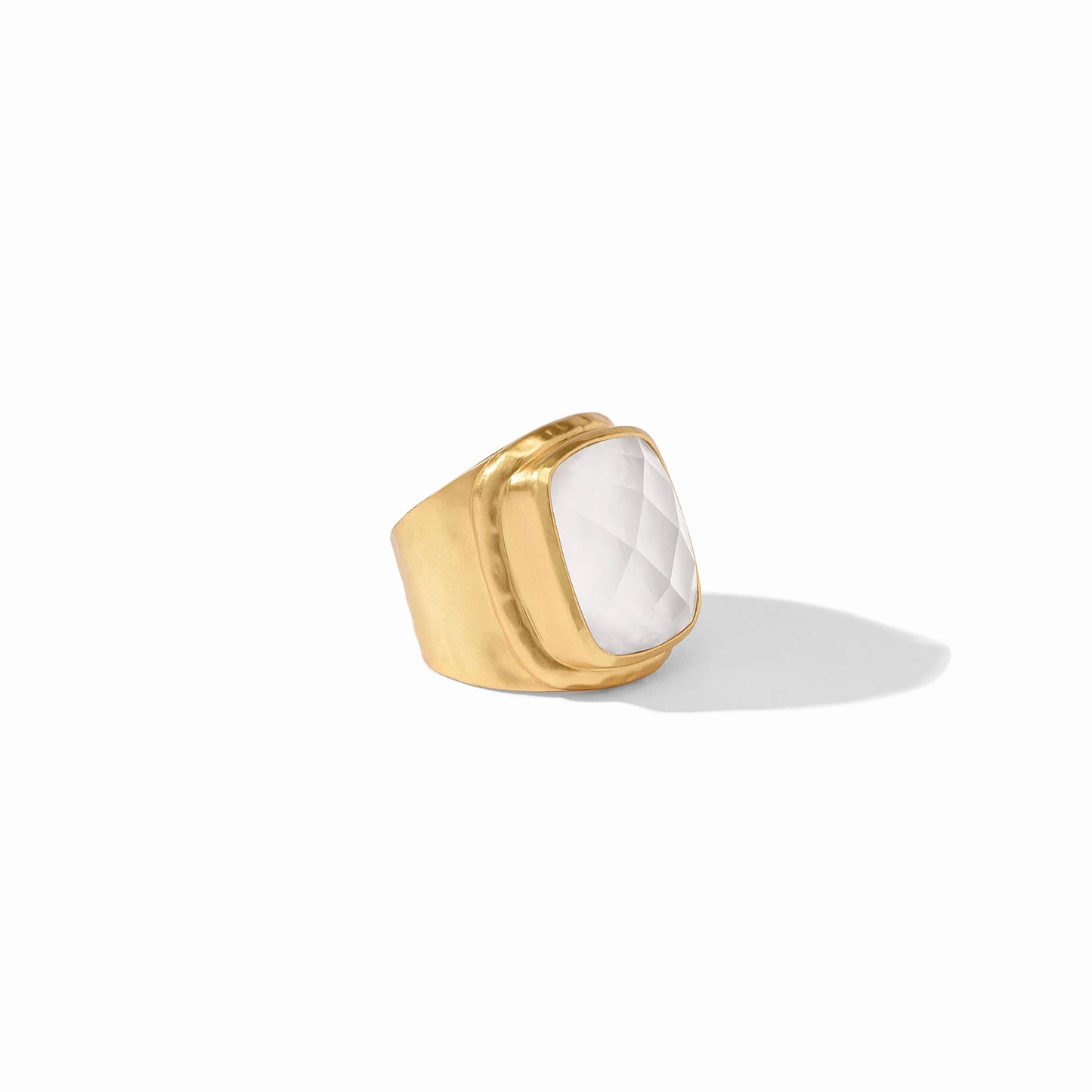 Julie Vos Tudor Statement Ring, Clear Crystal